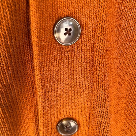 Bonobos Caramel Cafe Rust Orange All Cotton Cardigan - Picture 3 of 7